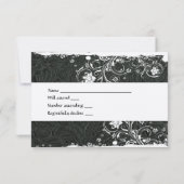 素朴な白黒の革RSVP 出欠カード (裏面)