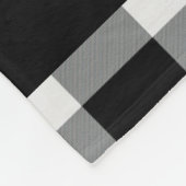 素朴な白黒バッファローの点検のモノグラム フリースブランケット (角)