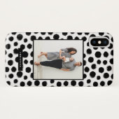 素朴な白黒水玉模様パターン写真 Case-Mate iPhoneケース (裏面(横))