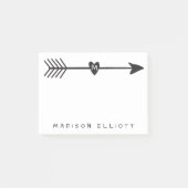 素朴な矢のパーソナライズな粘着性がある机のノート ポストイット (正面)