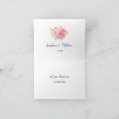 素朴な砂漠の多肉植物の結婚式のお礼カード サンキューカード (内部)