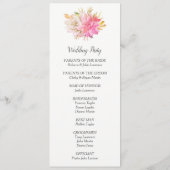 素朴な砂漠の多肉植物の結婚式プログラム プログラム (裏面)