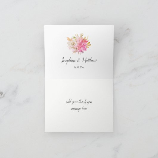 素朴な砂漠の多肉植物 ウェディング サンクス カード (内部)