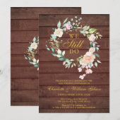 素朴な私たちはまだ誓う フローラル アニバーサリー ヴォウ 更新 招待状 (正面/裏面)