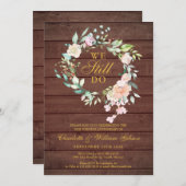 素朴な私たちはまだ誓う 花の周年記念の誓いの更新 招待状 (正面/裏面)