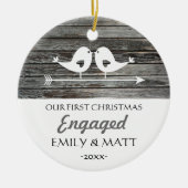 素朴な私達の初めてのクリスマスのオーナメント-愛鳥- セラミックオーナメント (正面)