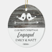 素朴な私達の初めてのクリスマスのオーナメント-愛鳥- セラミックオーナメント (左)