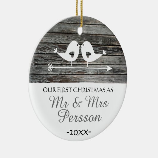 素朴な私達の初めてのクリスマスのオーナメント-愛鳥- セラミックオーナメント (右)