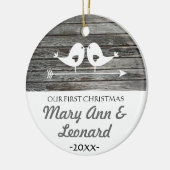 素朴な私達の初めてのクリスマスのオーナメント-愛鳥- セラミックオーナメント (左)