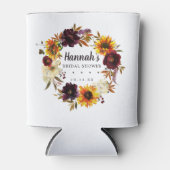 素朴な秋のひまわり花のカスタム ブライダルシャワー 缶クーラー (正面)