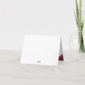 素朴な秋のウェディング　赤い葉とストリングライト サンキューカード (裏面)