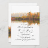 素朴な秋のエレガントで、シンプルな結婚式 招待状 (正面/裏面)