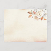 素朴な秋のオレンジ色のカボチャと花 インビテーションポストカード (裏面)