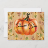 素朴な秋のオレンジ色の感謝カード サンキューカード (正面)