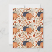 素朴な秋のオータムパンプキン ワイルドフラワー 葉 ノートカード (裏面)