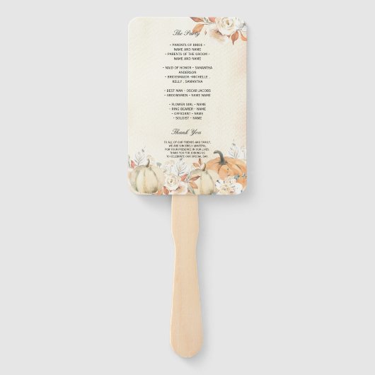 素朴な秋のカボチャと花 ハンドファン (裏面)