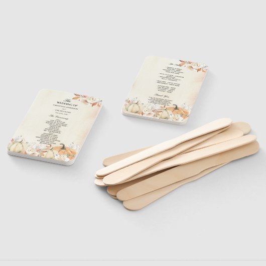 素朴な秋のカボチャと花 ハンドファン (組立なし)