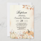 素朴な秋のカボチャと花 招待状 (正面)