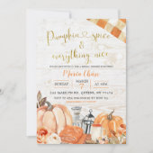 素朴な秋のカボチャのスパイスとすべてが素敵 招待状 (正面)