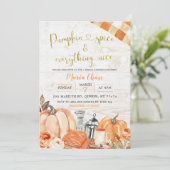素朴な秋のカボチャのスパイスとすべてが素敵 招待状 (スタンド正面)