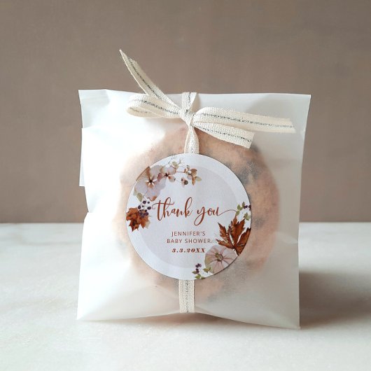 素朴な秋のカボチャの感謝 ラウンドシール