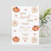 素朴な秋のカボチャの新築祝いパーティー 招待状 (スタンド正面)