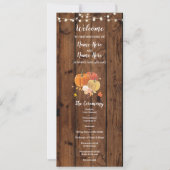 素朴な秋のカボチャの木のウェディングプログラムの詳細 招待状 (正面)