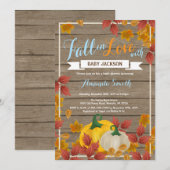 素朴な秋のカボチャの男の子のベビーシャワーの招待状 招待状 (正面/裏面)