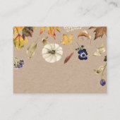 素朴な秋のカボチャフローラ赤ちゃんシャワー エンクロージャーカード (裏面)