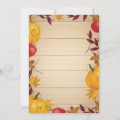 素朴な秋のカボチャベビーシャワーの招待 招待状 (裏面)