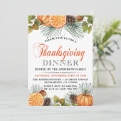 素朴な秋のカボチャ感謝祭の食事 招待状 (スタンド正面)