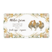 素朴な秋のトーンファームハウス卵カートンラベル ラベル (正面)