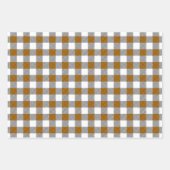 素朴な秋のバッファローのプレイドパターン ラッピングペーパーシート (正面3)