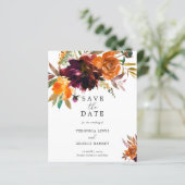 素朴な秋のフラワー ウェディングのSave the Date (スタンド正面)