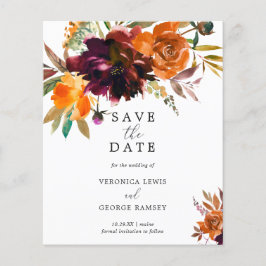 素朴な秋のフラワー ウェディングのSave the Date