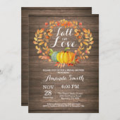 素朴な秋のブライダルシャワーの招待状カード 招待状 (正面/裏面)