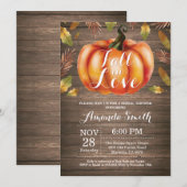 素朴な秋のブライダルシャワーの招待状カード 招待状 (正面/裏面)