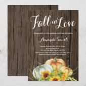 素朴な秋のブライダルシャワーの招待 招待状 (正面/裏面)