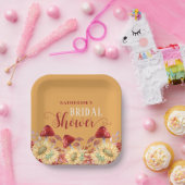 素朴な秋のブライダルシャワー　ひまわり　きのこ ペーパープレート (パーティー)