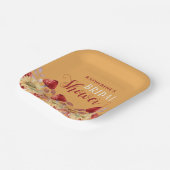 素朴な秋のブライダルシャワー　ひまわり　きのこ ペーパープレート (傾斜あり)