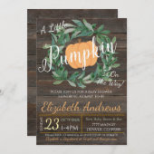 素朴な秋のベイビーシャワーパーティーの招待状 招待状 (正面/裏面)