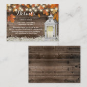 素朴な秋のホテル宿泊施設 ヴィンテージ ランタン エンクロージャーカード (正面/裏面)