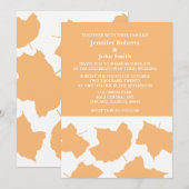 素朴な秋のマップルリーフサルモンナチュラルオレンジ ホワイト ウェディング 招待状 (正面/裏面)