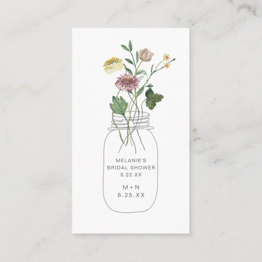 素朴な秋のワイルドフラワー料理のリクエスト エンクロージャーカード (裏面)