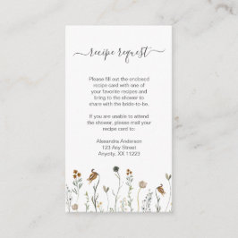 素朴な秋のワイルドフラワー レシピのリクエスト エンクロージャーカード