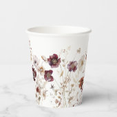 素朴な秋のワイルドフラワー 紙コップ (裏面)