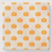 素朴な秋の収穫用カボチャ ストーンコースター (正面)