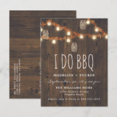 素朴な秋の妖精の灯りと葉っぱの「I Do BBQ」 案内ポストカード (正面/裏面)