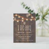 素朴な秋の妖精の灯りと葉っぱの「I Do BBQ」 案内ポストカード (スタンド正面)