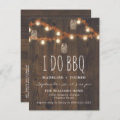 素朴な秋の妖精の灯りと葉っぱ 私の結婚式 BBQ 案内ポストカード (正面/裏面)